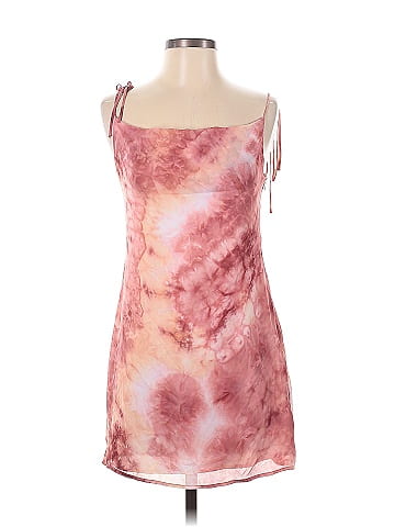 Forever 21 100 Polyester Tie dye Multi Color Pink Casual Dress