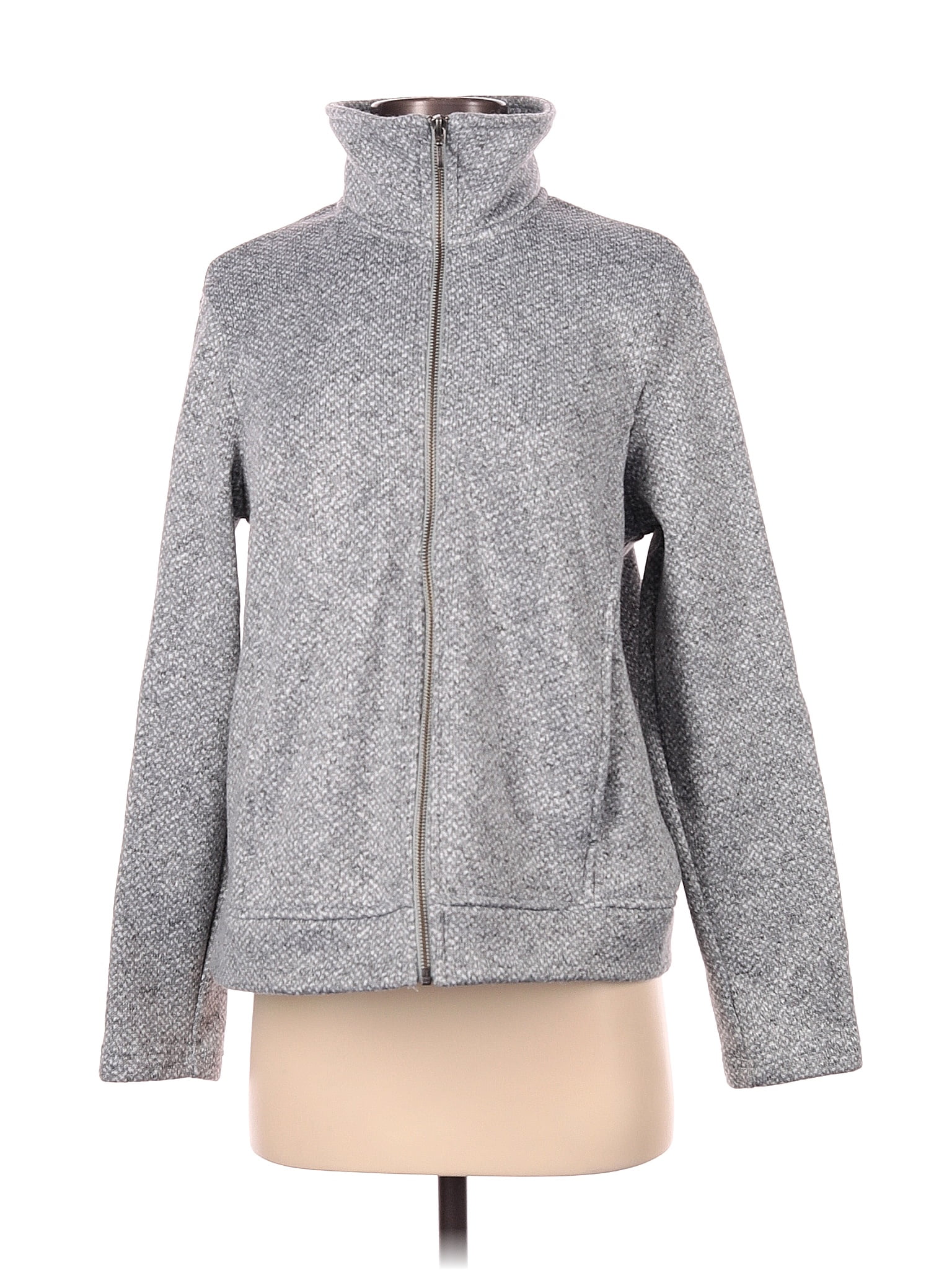 Lands' End 100% Polyester Gray Fleece Size S - 84% off | ThredUp