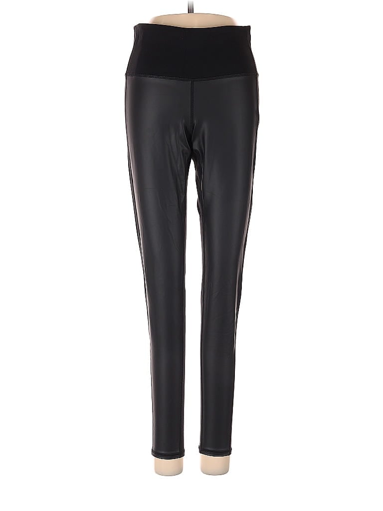 Pre-owned Athleta Faux Leather Pants In Black