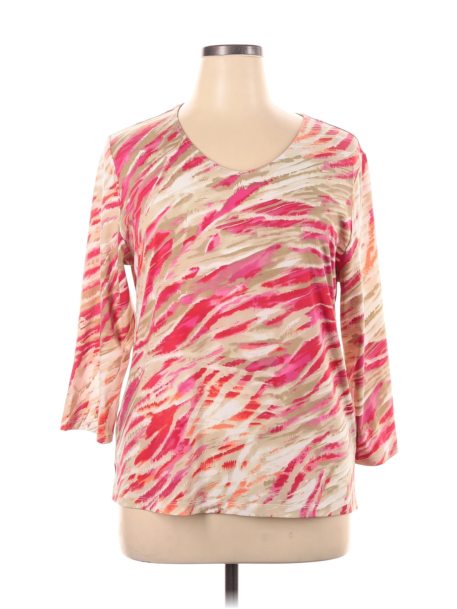 Pink Multicolor Top Peck & Peck Multi Color Pink Long Sleeve Top Size XL - 73% off | ThredUp