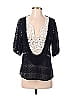 LeyenDecker Black Short Sleeve Blouse Size 4 - photo 1