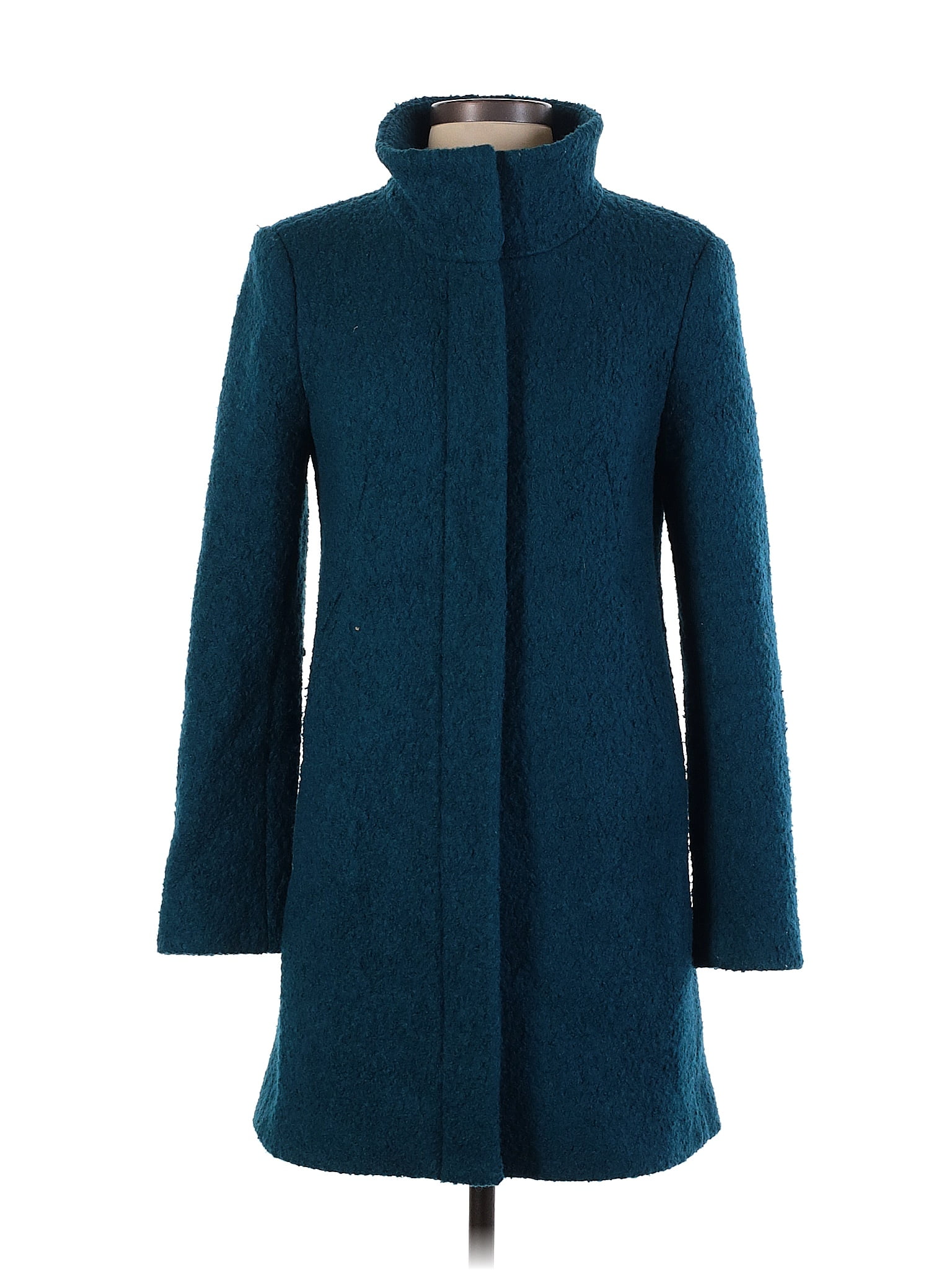 Ann Taylor LOFT Solid Teal Coat Size XS - 67% off | ThredUp