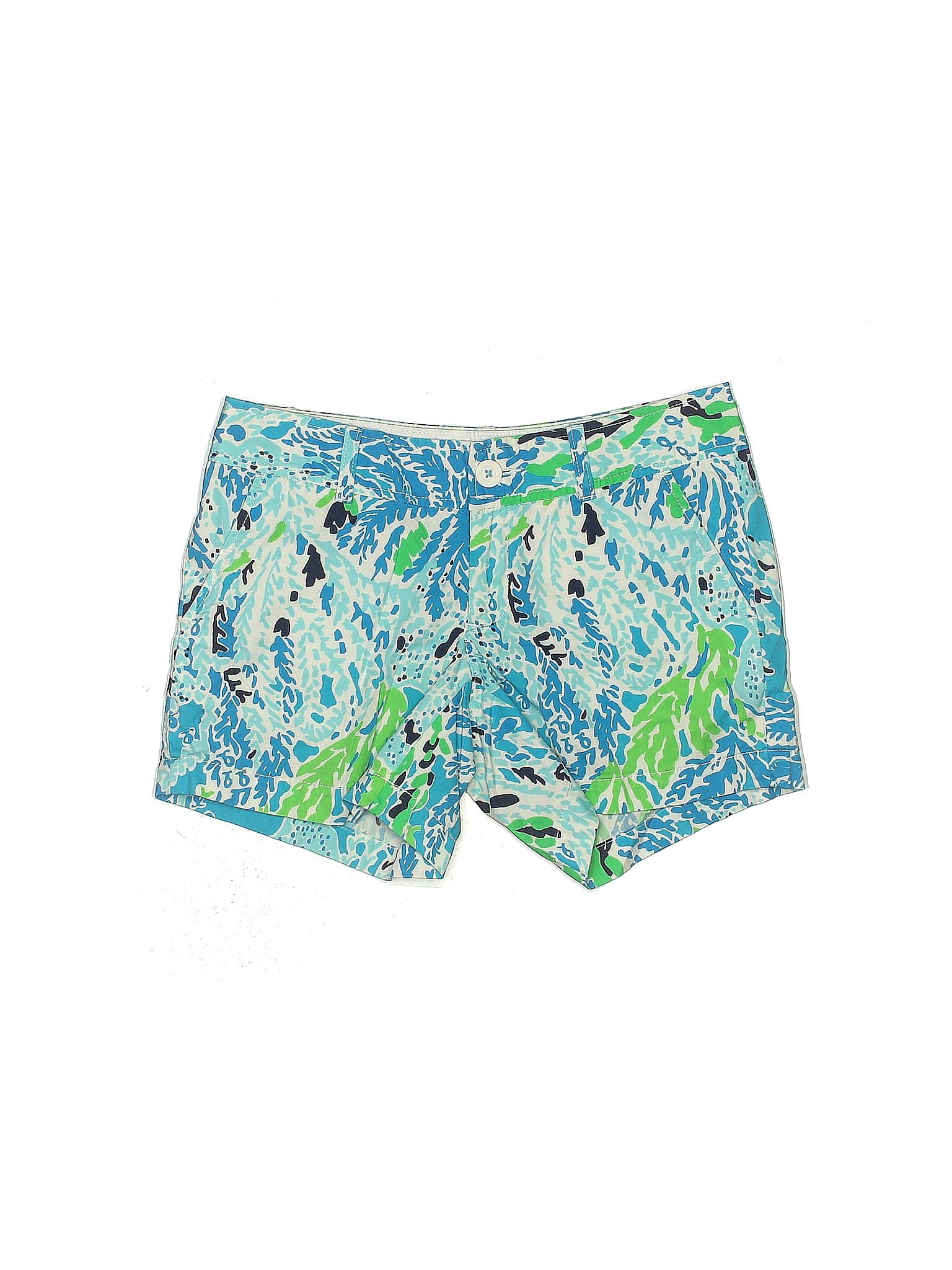 Lilly Pulitzer 100 Cotton Multi Color Blue Shorts Size 2 71 Off