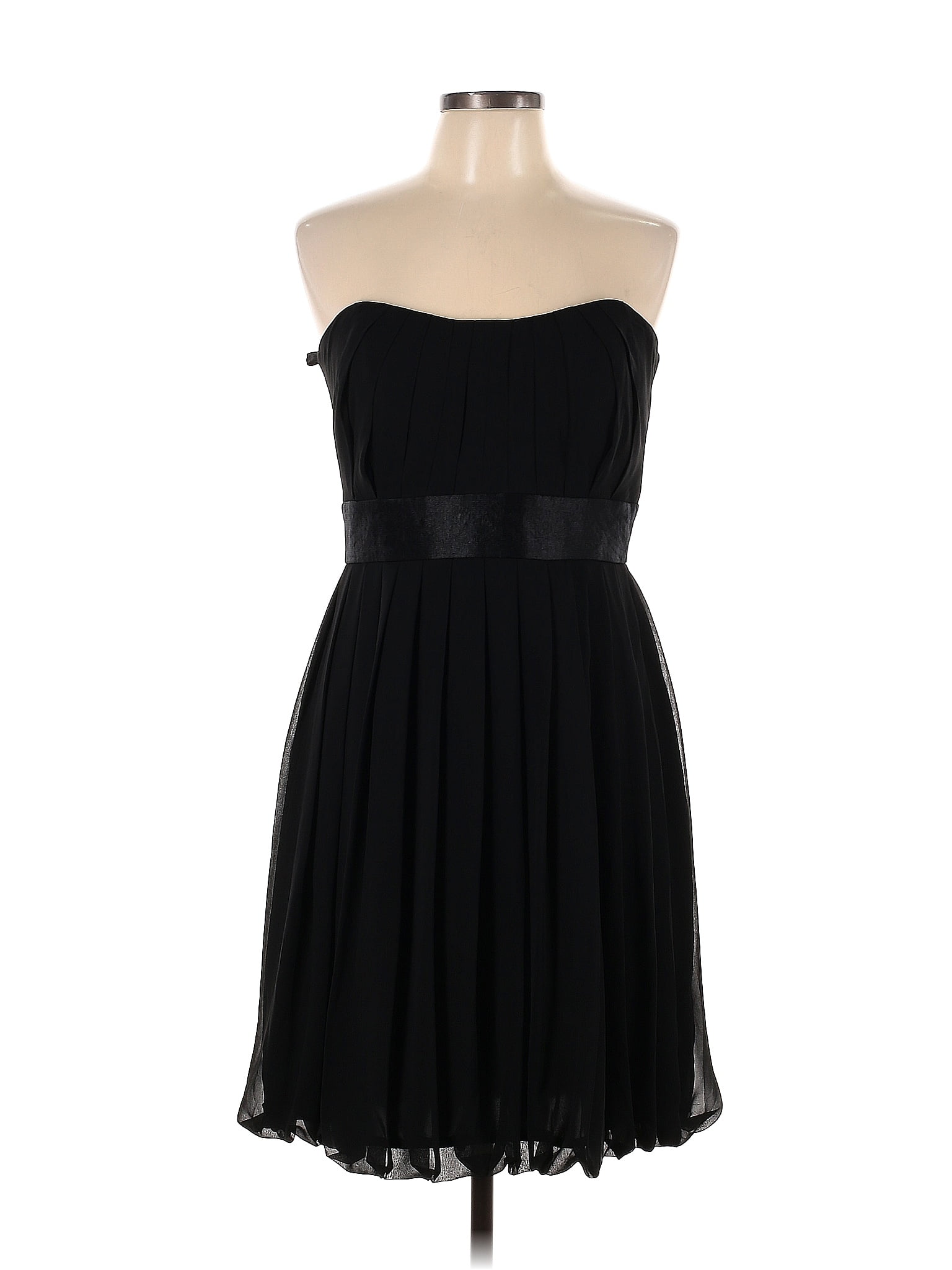 White House Black Market 100 Polyester Solid Black Cocktail Dress Size