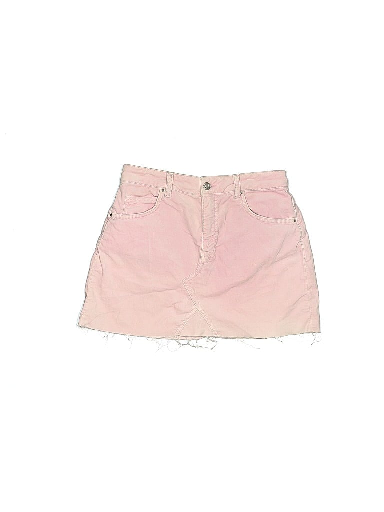 Topshop Solid Pink Denim Skirt Size 6 - photo 1