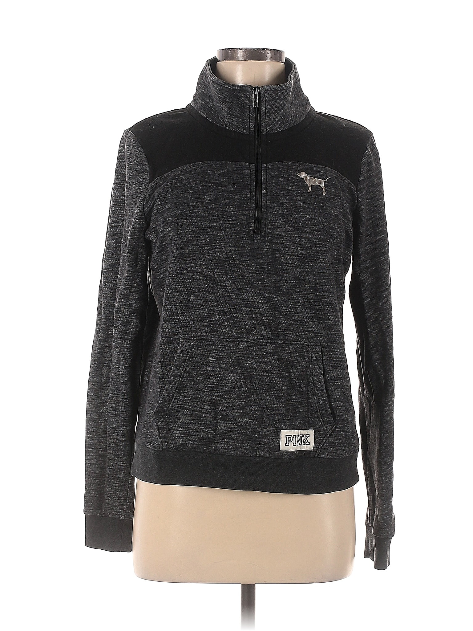 Victoria's Secret Pink Black Zip Up Hoodie Size M 56 off ThredUp