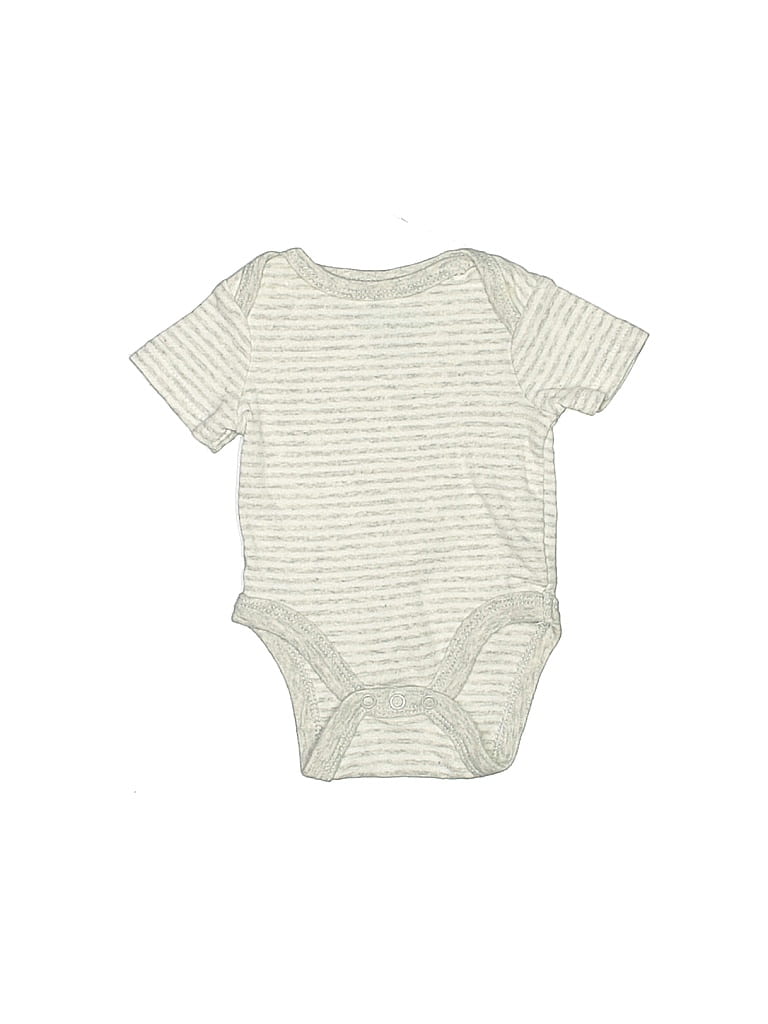 Circo 100% Cotton Stripes Jacquard Marled Ivory Short Sleeve Onesie Newborn - photo 1