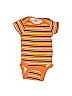 Gerber 100% Cotton Stripes Orange Short Sleeve Onesie Size 0-3 mo - photo 1