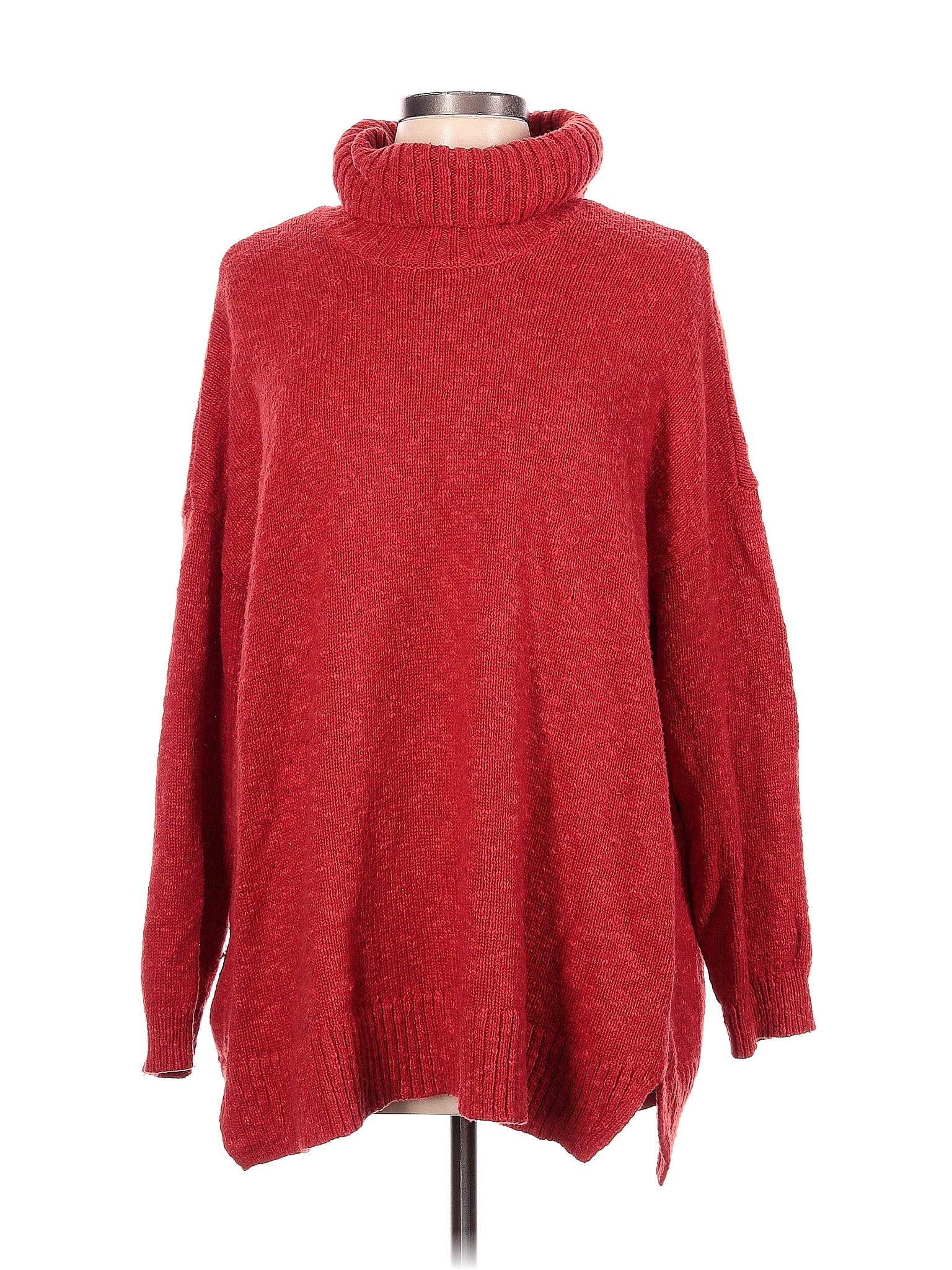 J.Jill Color Block Solid Red Turtleneck Sweater Size L - 70% off | ThredUp