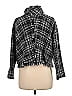 Zara Plaid Houndstooth Marled Checkered-gingham Tweed Black Jacket Size M - photo 2