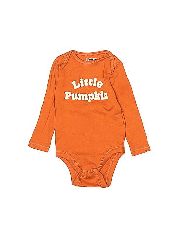 Orange long best sale sleeve onesie