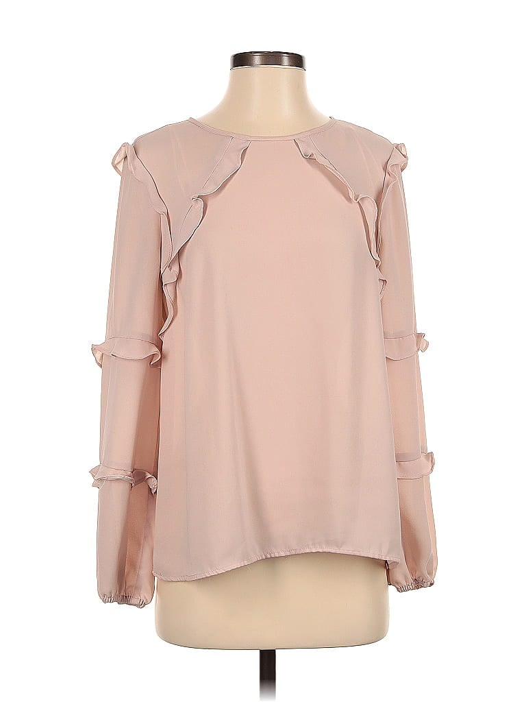CeCe 100% Polyester Pink Long Sleeve Blouse Size S - photo 1