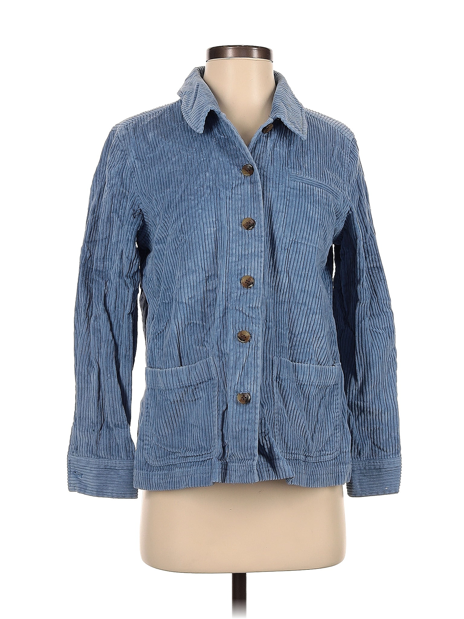 Appleseeds 100 Cotton Solid Blue Jacket Size S (Petite) 54 off