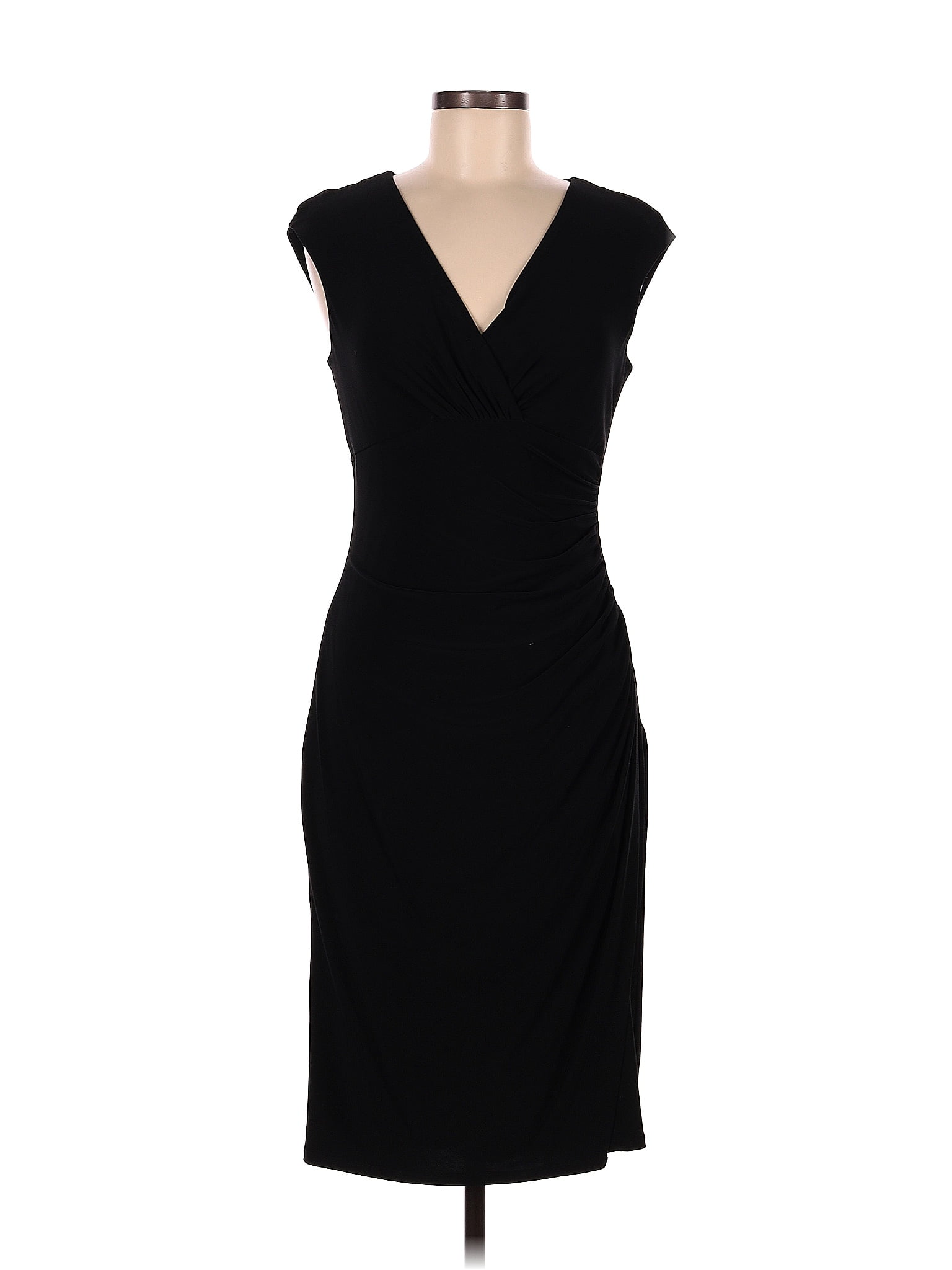 Lauren By Ralph Lauren Solid Black Casual Dress Size 8 - 69% Off 