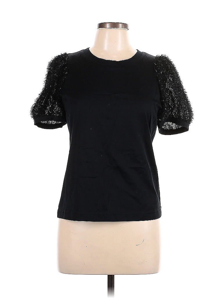 Diana Short Sleeve Top Black Sweetheart Neckline Tops In Black