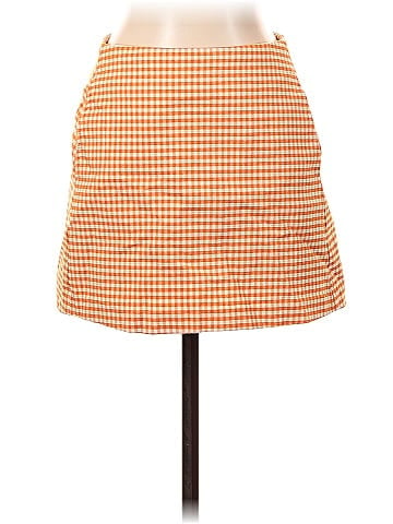 Urban Outfitters Checkered gingham Multi Color Orange Casual Skirt