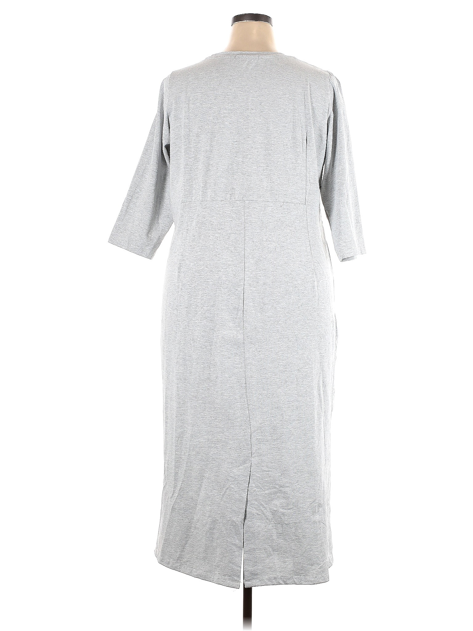 Ellos Solid Gray Casual Dress Size 2X (Plus) 44 off ThredUp