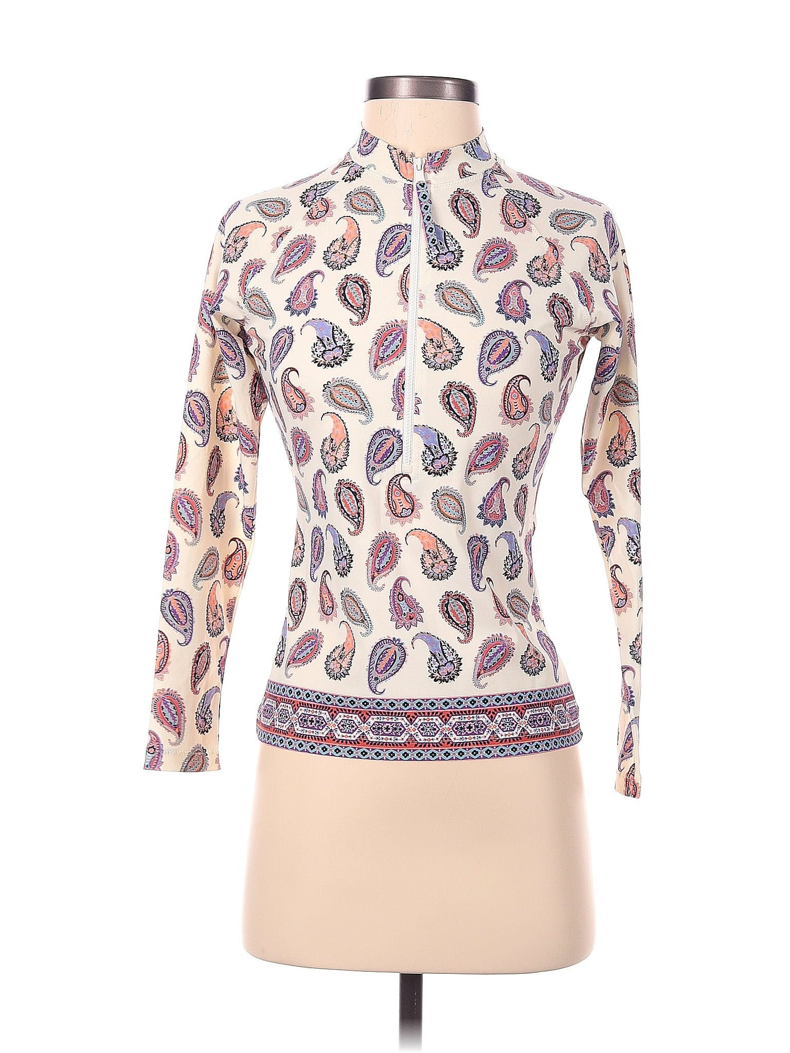 Tory Burch Paisley White Rash Guard Size S - 73% off | ThredUp