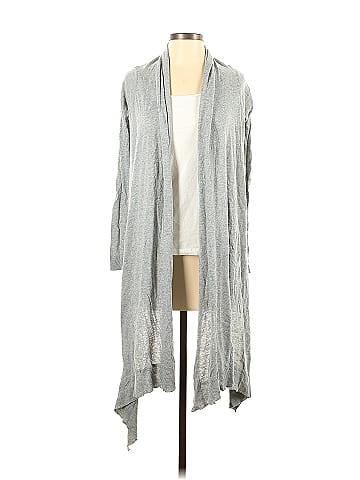 Crane Lion Color Block Marled Gray Silver Cardigan Size S 72