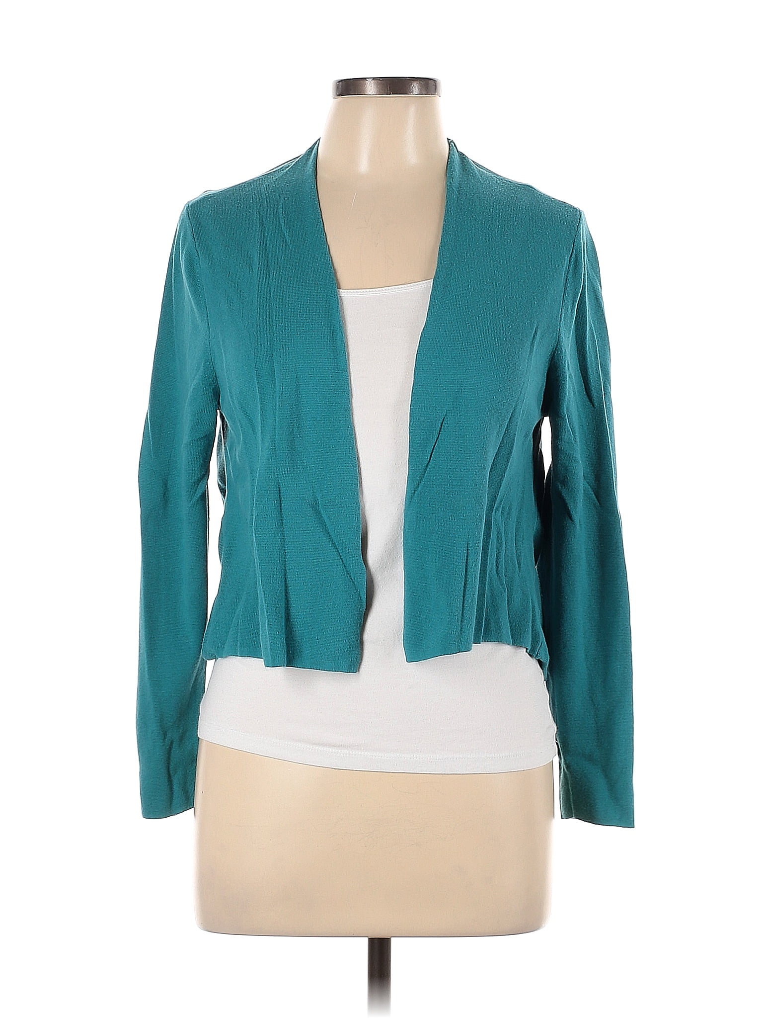 Jjill Color Block Solid Teal Cardigan Size L 73 Off Thredup