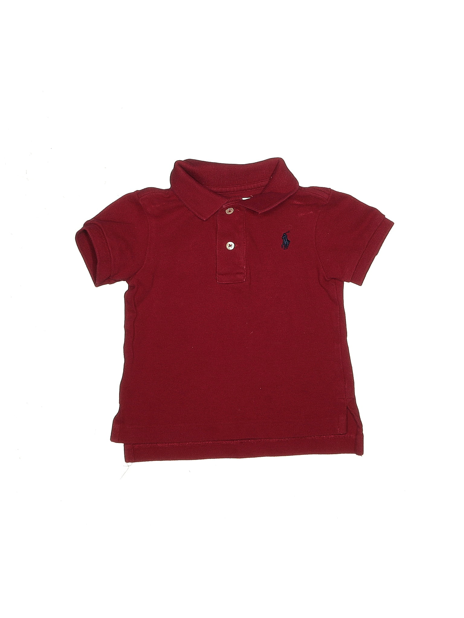 Ralph Lauren 100 Cotton Solid Maroon Burgundy Short Sleeve Polo Size 9