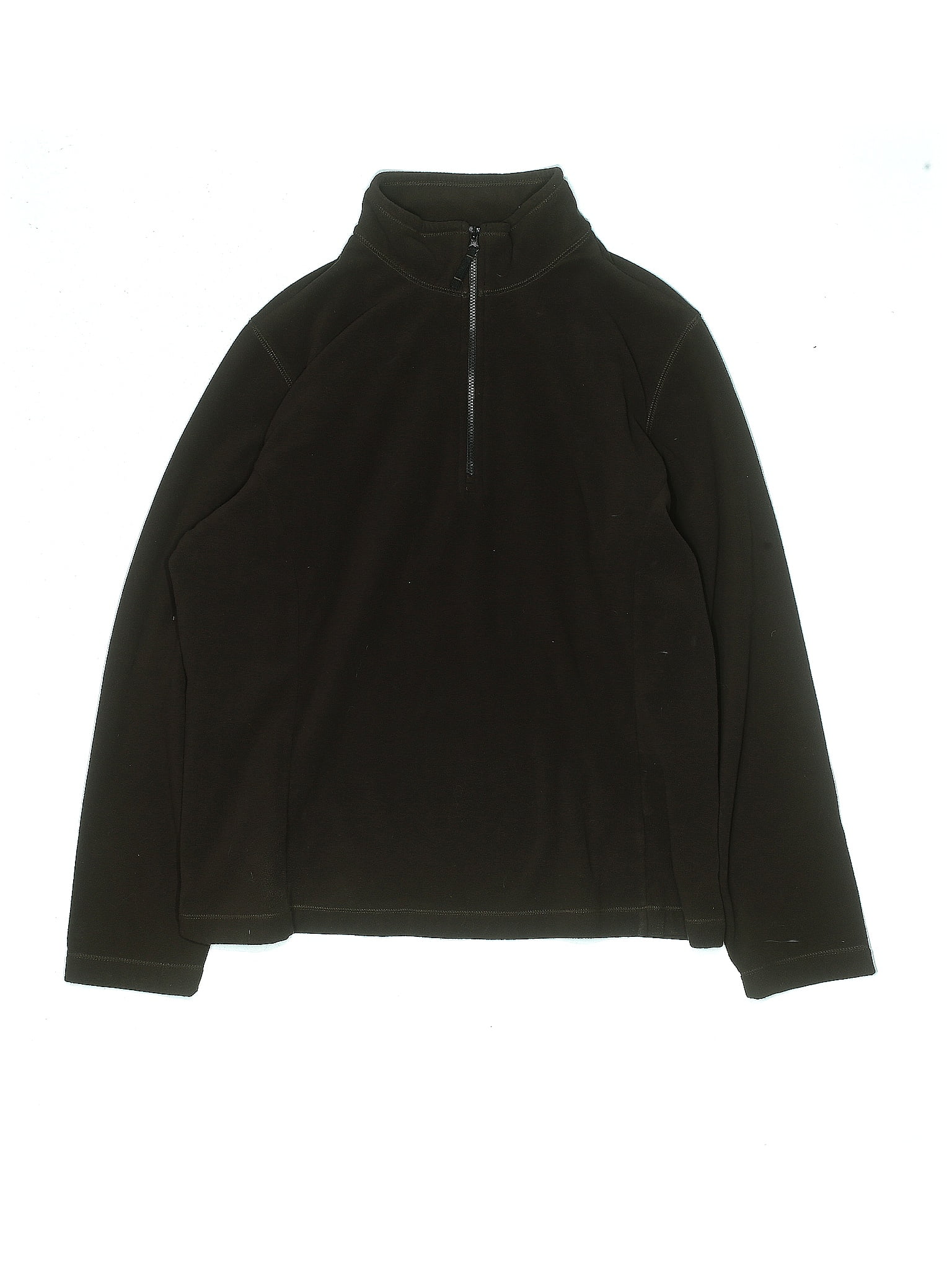 Lands' End 100% Polyester Solid Black Fleece Jacket Size 14 - 16 - 69% ...