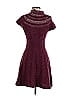 Free People Marled Tweed Burgundy Casual Dress Size XS - photo 2