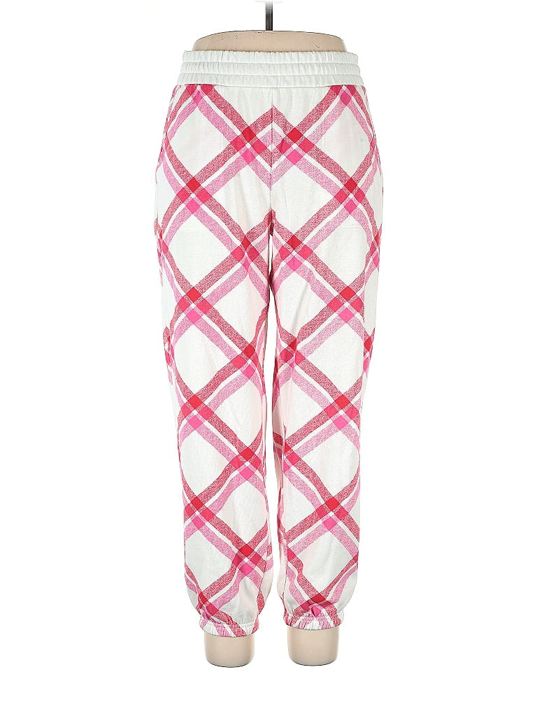 colsie Plaid Argyle Checkered-gingham Hearts White Sweatpants Size M - photo 1