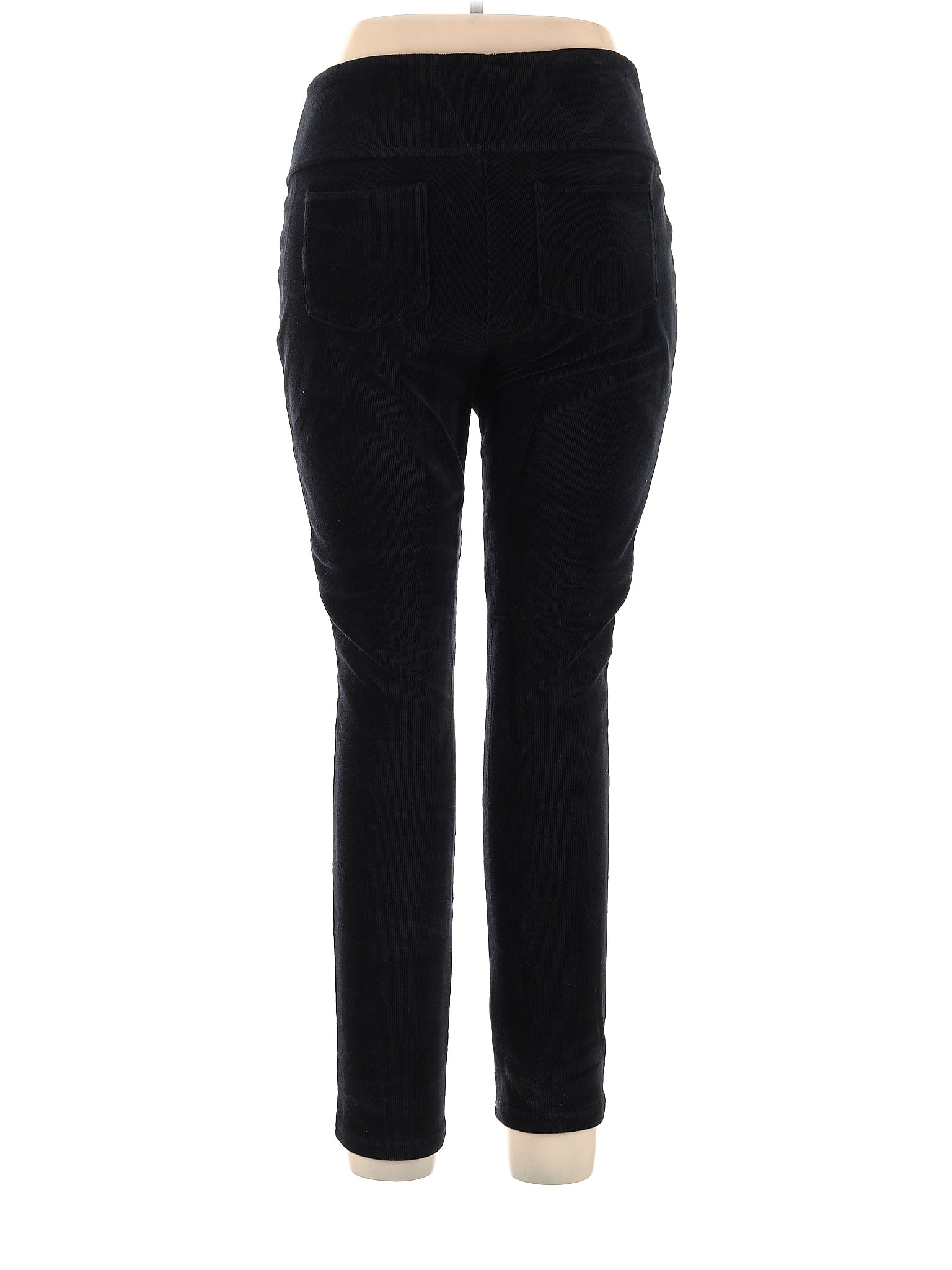 Suave Womens Size12 Tummy Control Corduroy Activewear Black Pants (s)