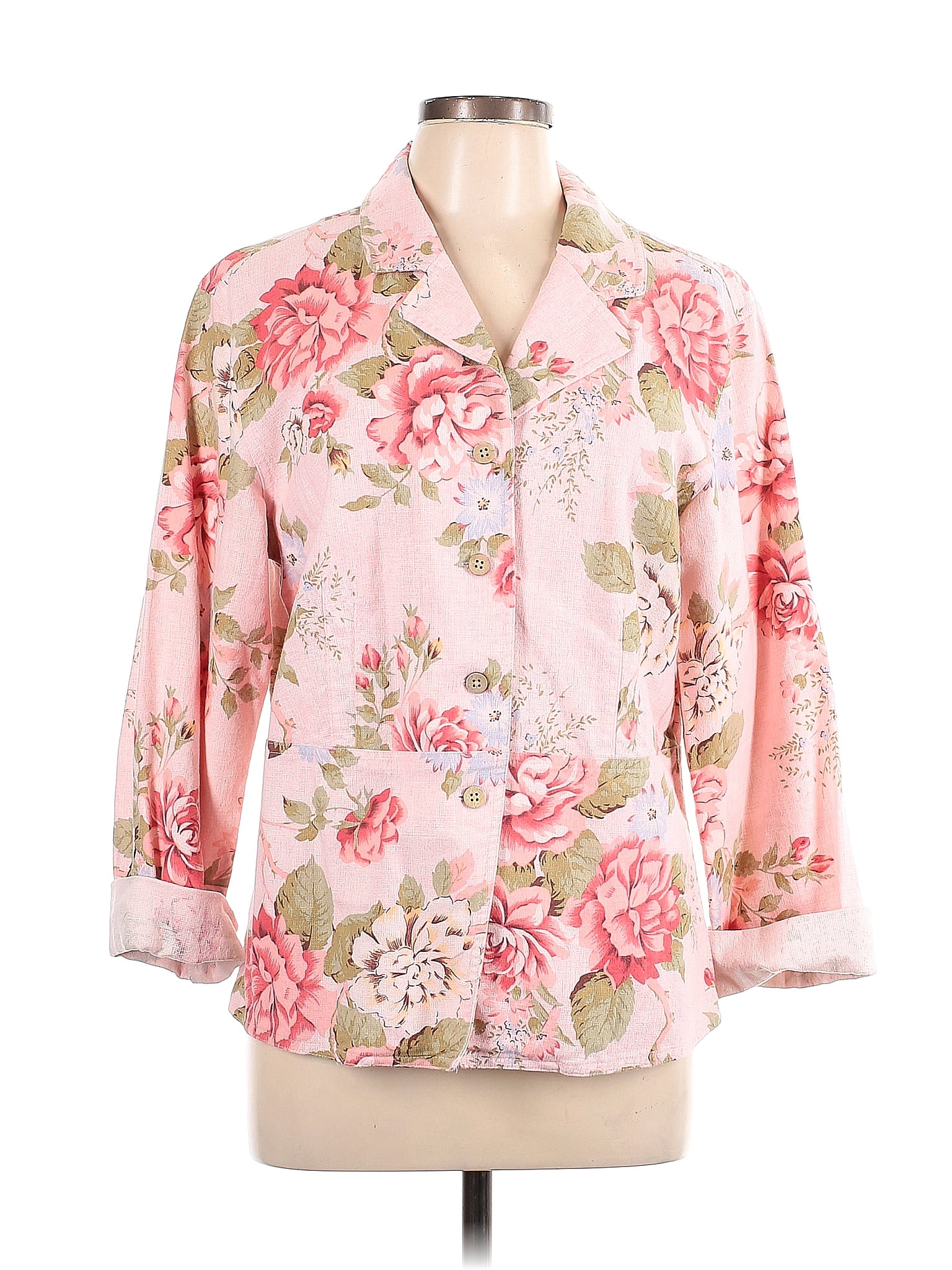 Coldwater Creek Floral Pink Jacket Size L - 70% off | ThredUp