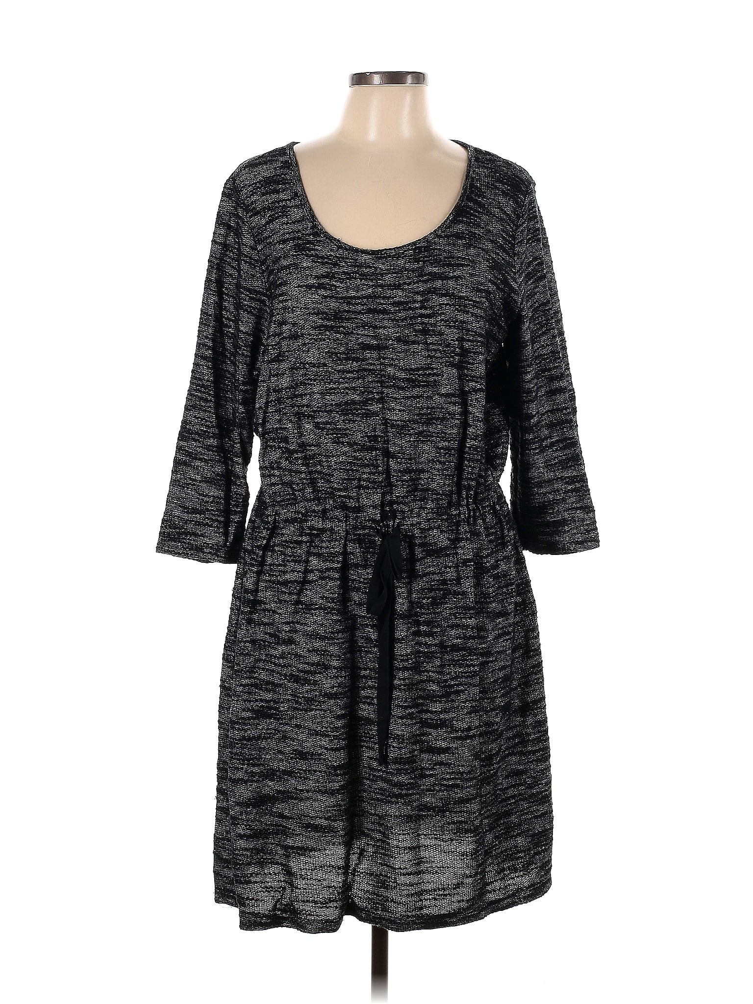 Ann Taylor LOFT Outlet Marled Multi Color Gray Casual Dress Size L - 36 ...