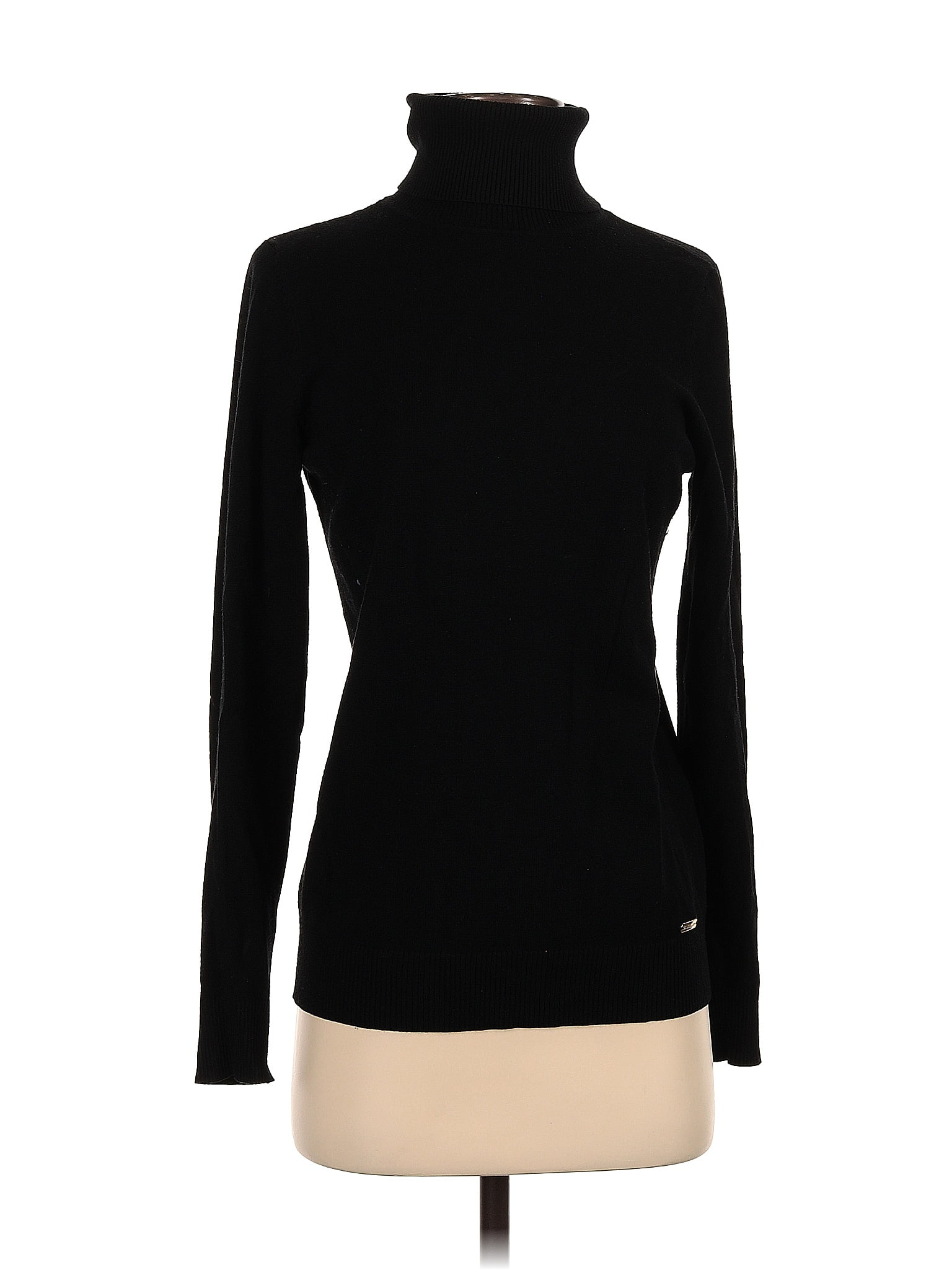 Calvin Klein Color Block Solid Black Turtleneck Sweater Size S 69 Off Thredup 3414