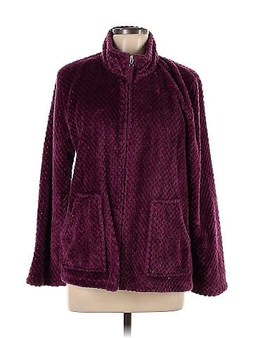 Cuddl Duds 100% Polyester Solid Purple Fleece Size L - 58% off