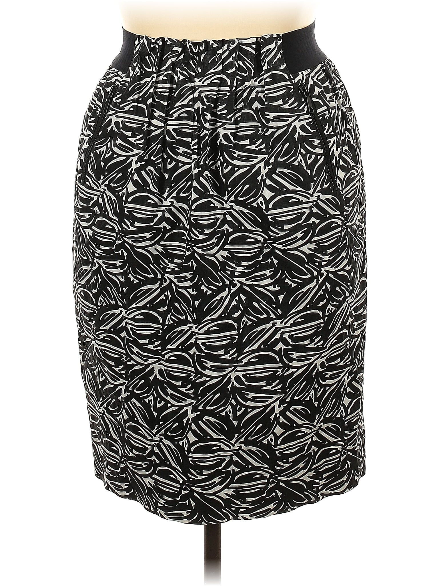 Lafayette 148 New York Graphic Multi Color Black Formal Skirt Size 14 ...