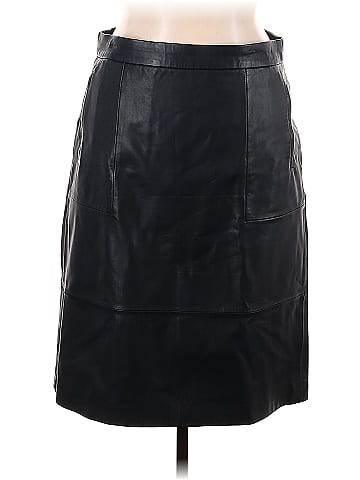 J crew black top leather skirt