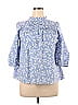 Michelle McDowell Blue 3/4 Sleeve Blouse Size XL - photo 1