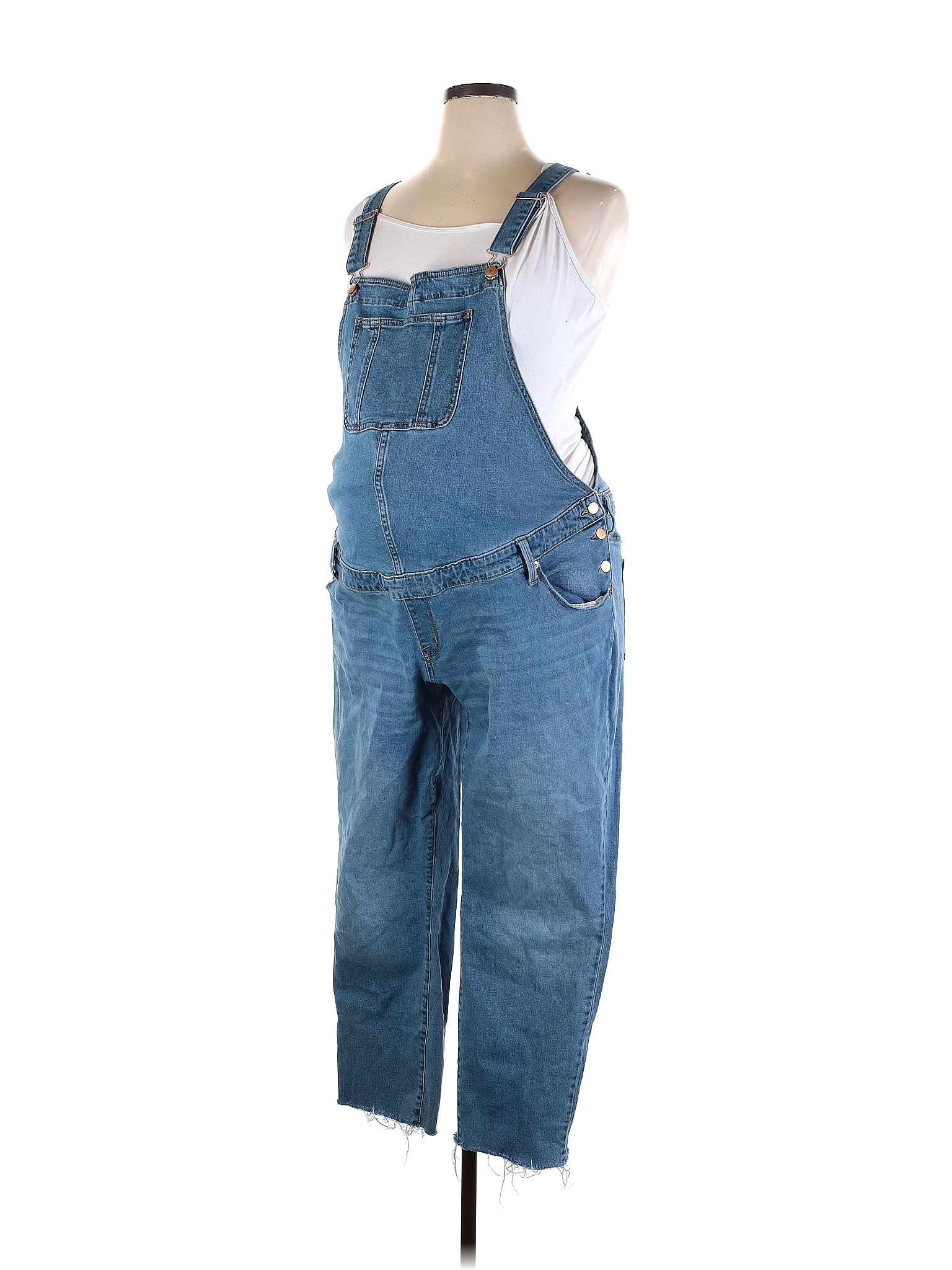Isabel Maternity Solid Blue Overalls Size 16 (Maternity) 31 off