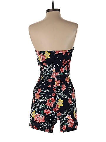 Great Jones Blue Floral Strapless Romper (view 2)