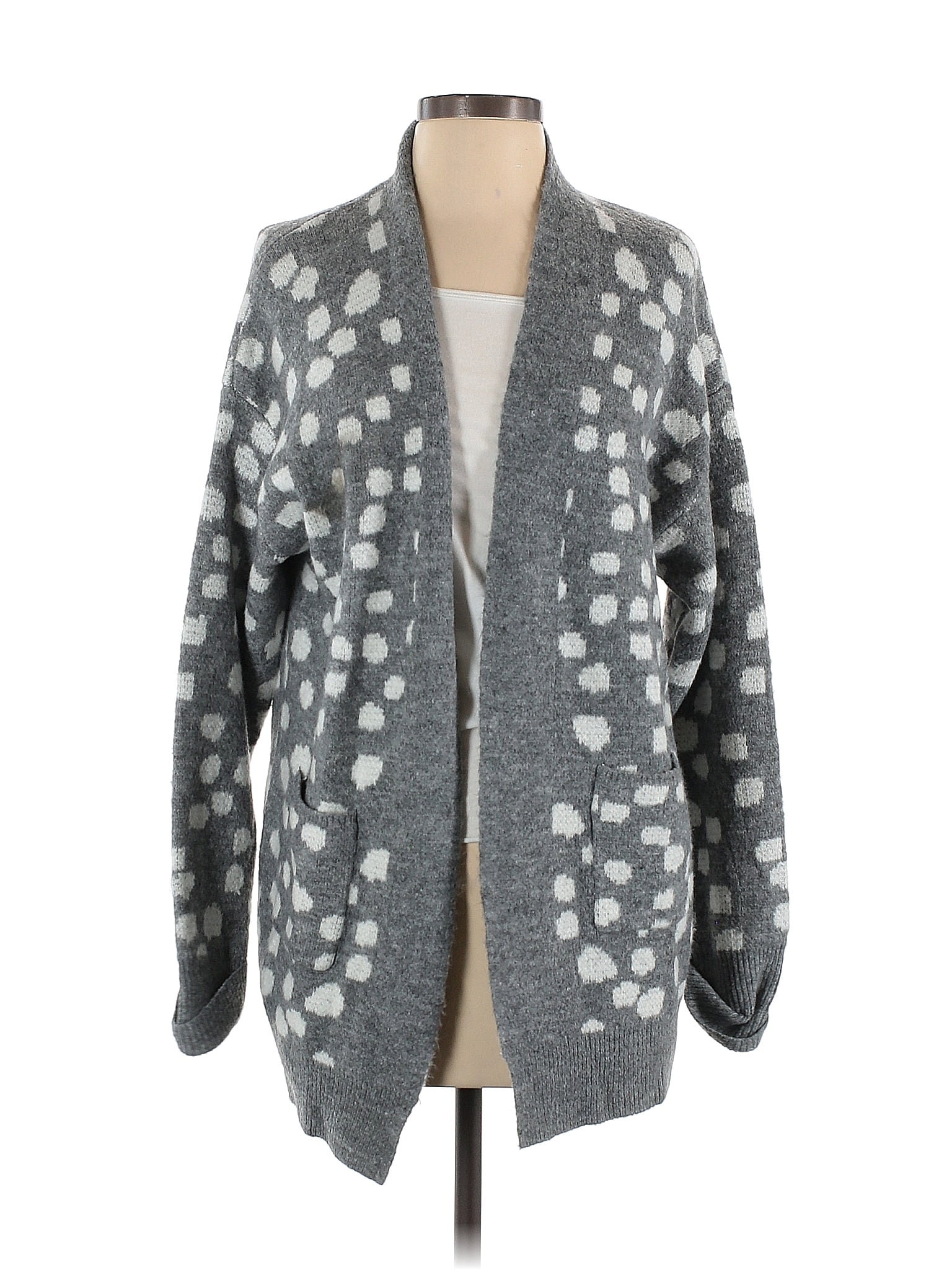 Dee Elly 100% Acrylic Gray Cardigan Size S - 72% off | ThredUp