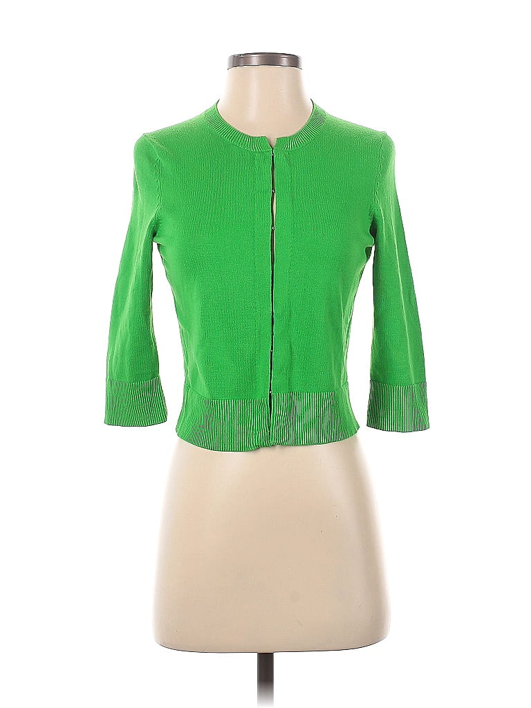 Lilly Pulitzer 100 Cotton Color Block Solid Green Cardigan Size S 71