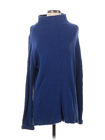 Olive and Oak Color Block Solid Blue Pullover Sweater Size XS - 65