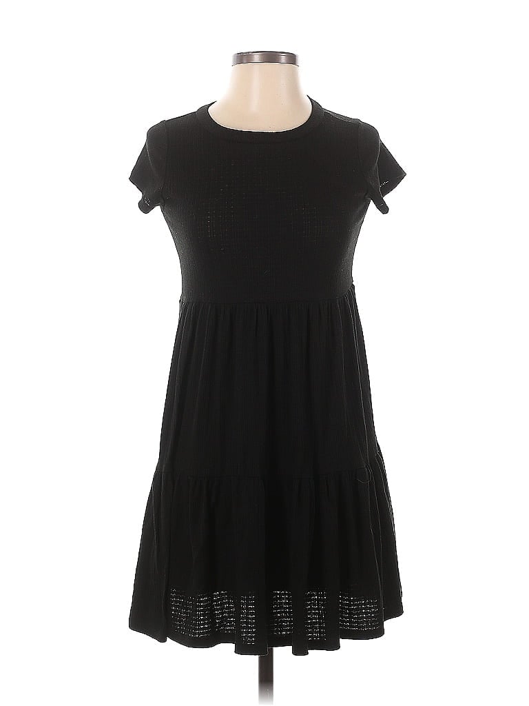 See You Monday Solid Black Casual Dress Size S - photo 1