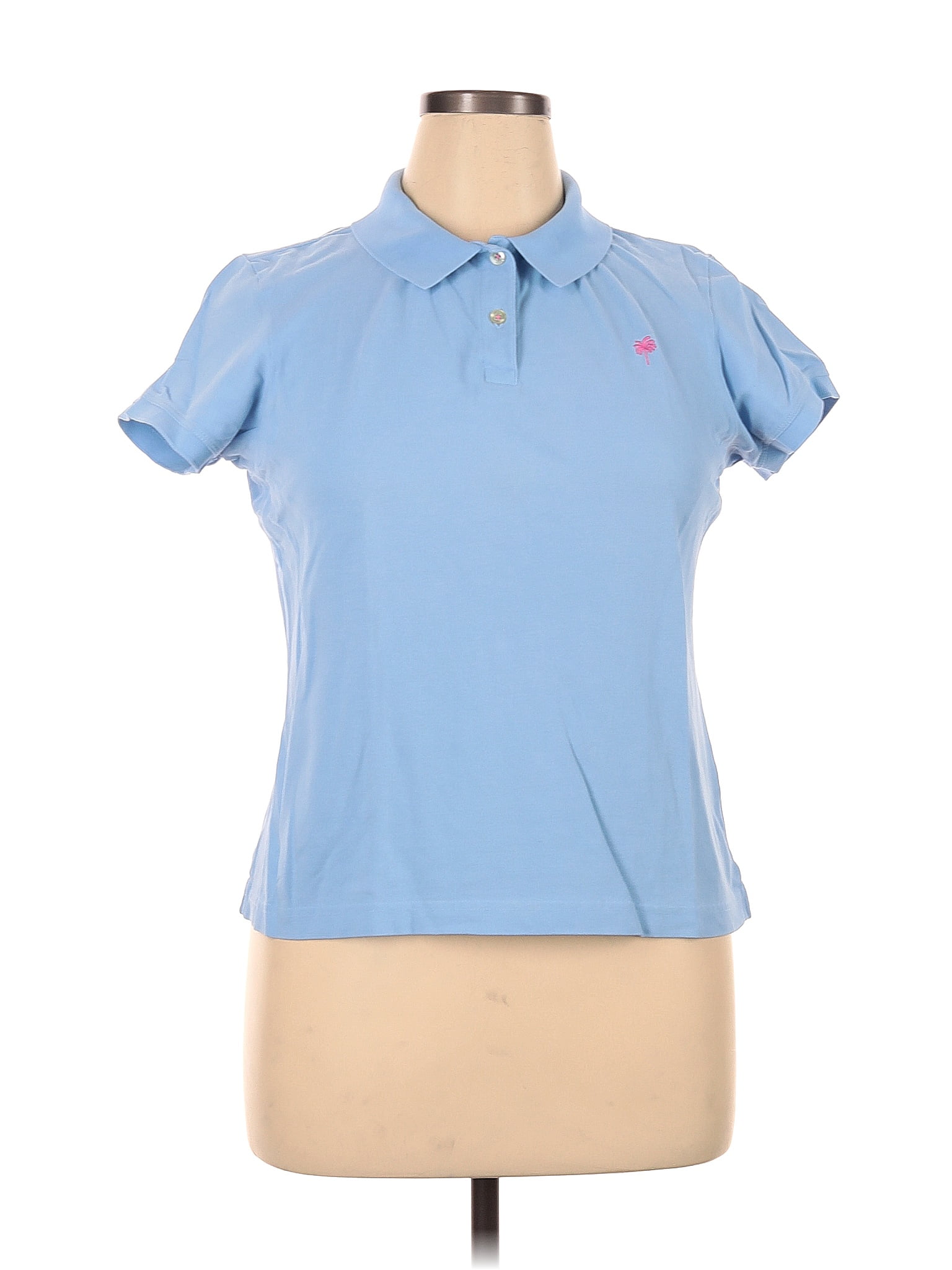 Lilly Pulitzer Solid Blue Short Sleeve Polo Size Xl 72 Off Thredup