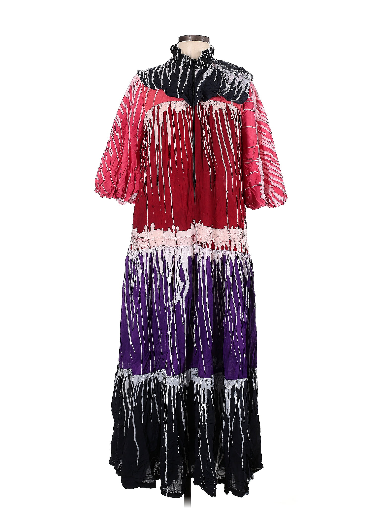 Busayo Collective 100% Cotton Solid Multi Color Purple Casual Dress ...