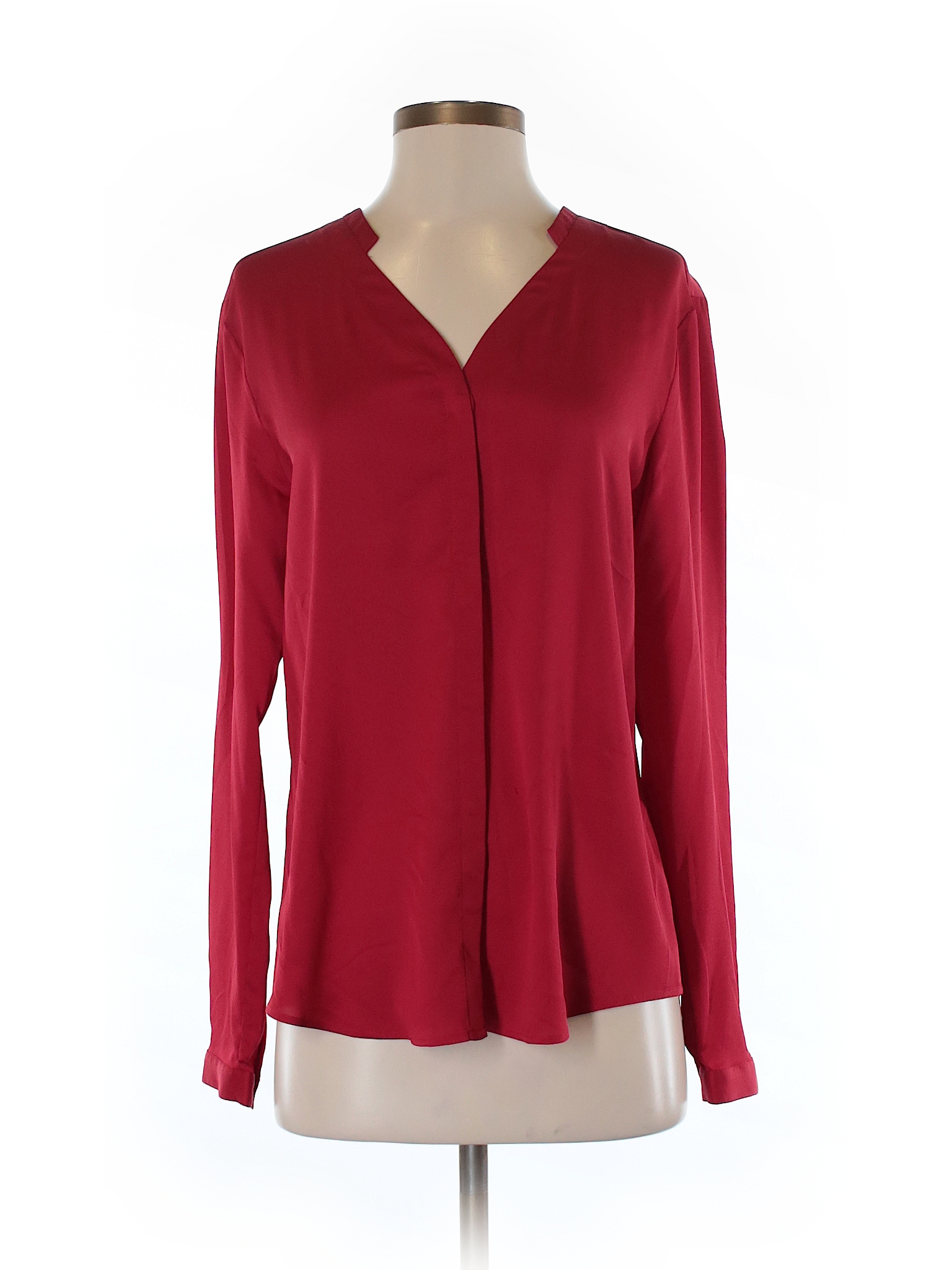 Ann Taylor 100% Polyester Solid Red Long Sleeve Blouse Size 4 - 75% off ...