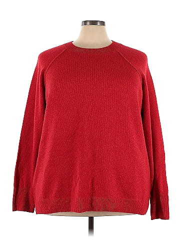 Sonoma Goods for Life Color Block Solid Red Pullover Sweater Size 3X (Plus)  - 49% off