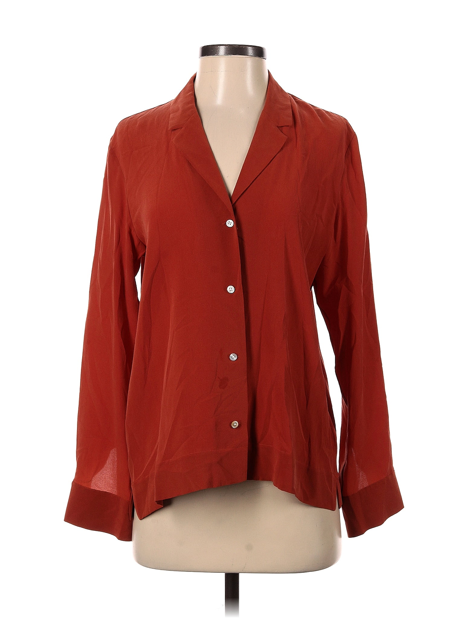 Till The Morning Comes Silk Blouse - Burnt Orange Paisley main image 0