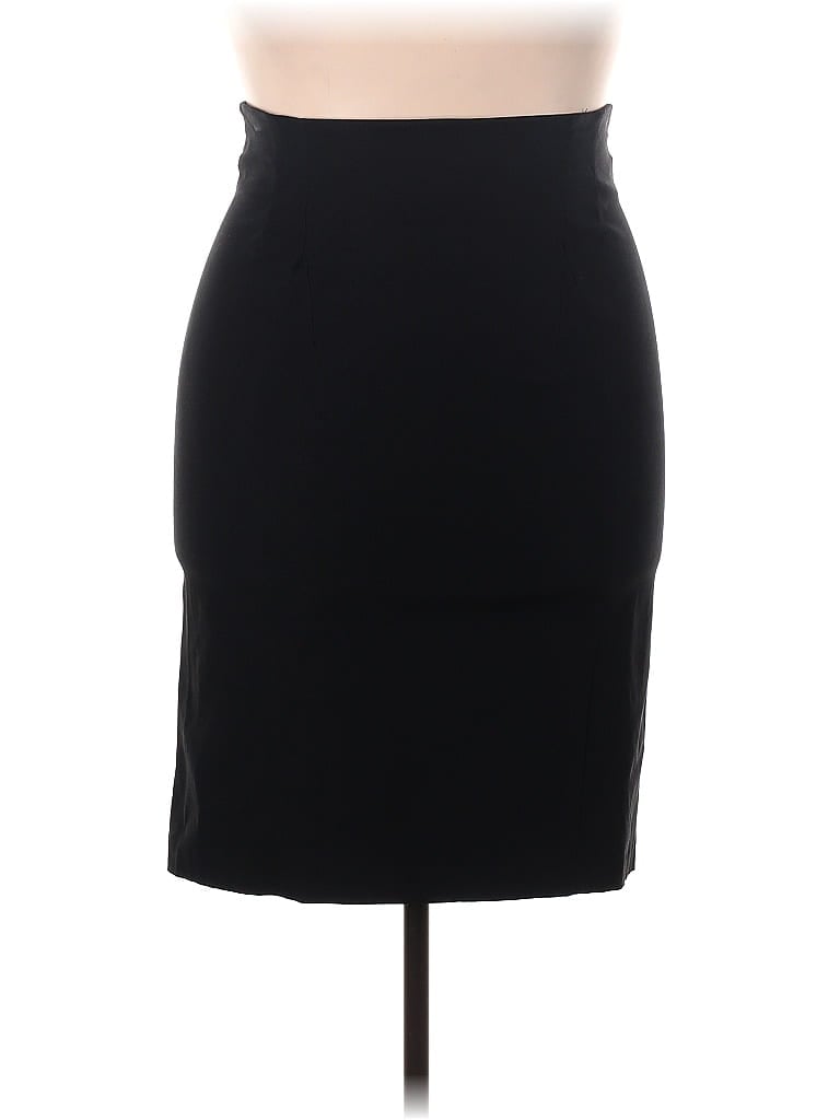 Mystic Solid Black Casual Skirt Size 3XL (Plus) - photo 1