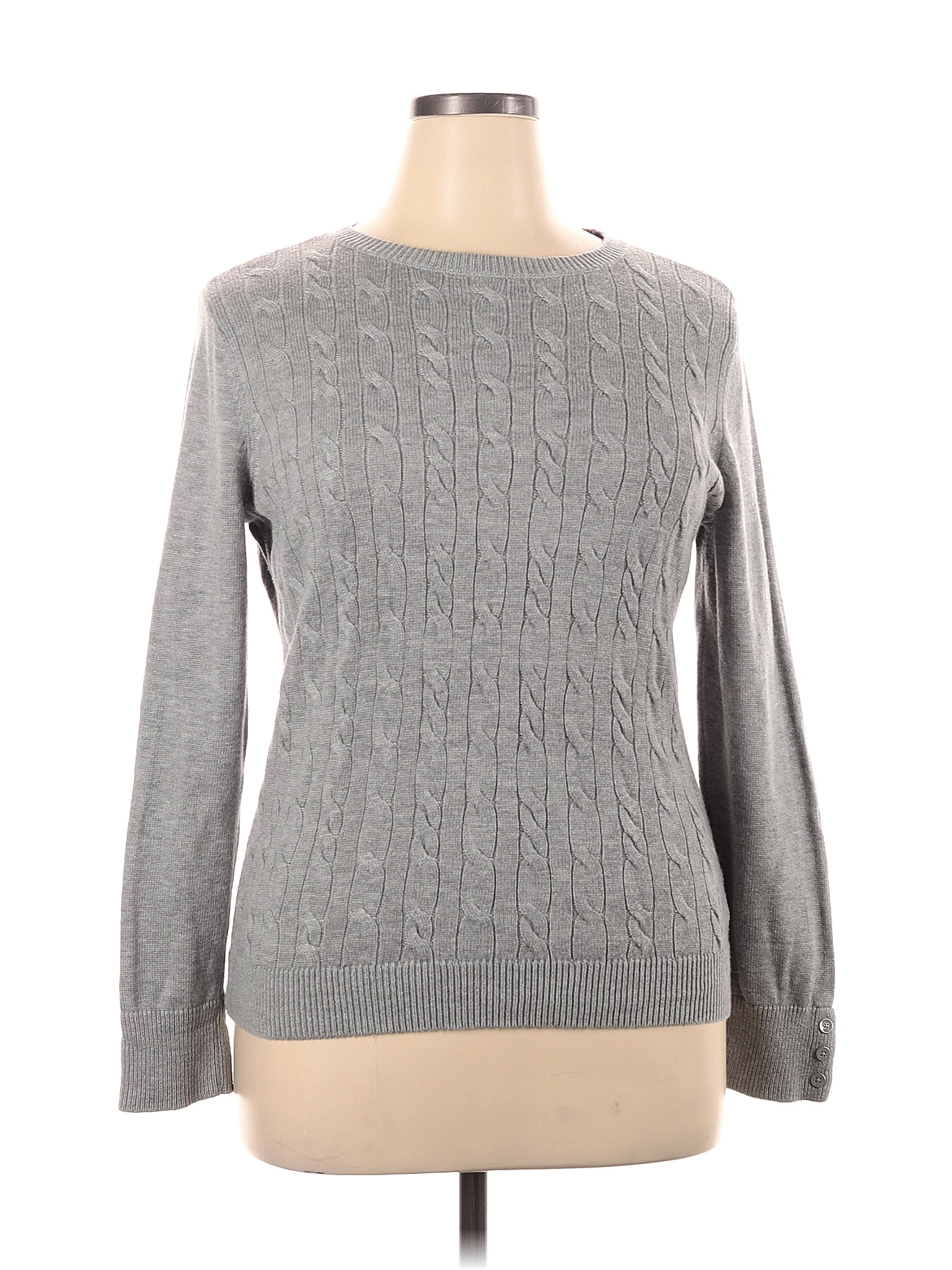 Talbots Color Block Solid Gray Pullover Sweater Size XL - 71% off | ThredUp