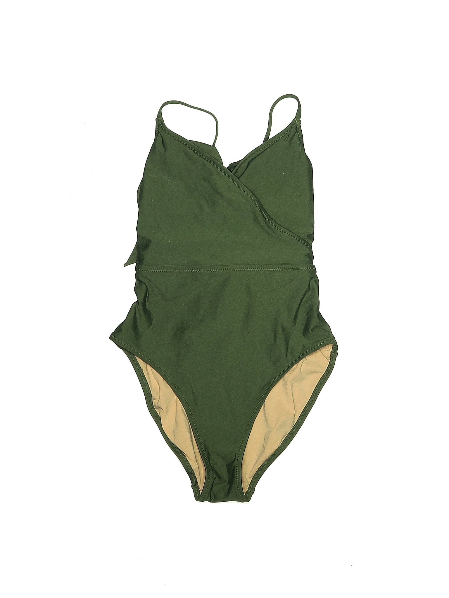 J Crew Solid Green One Piece Swimsuit Size 0 73 Off Thredup